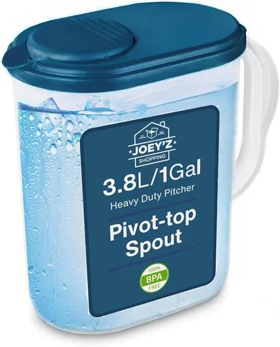 Vista 8 de Jarra de agua de 1 galón con tapa y boquilla giratoria, diseño delgado para Gris