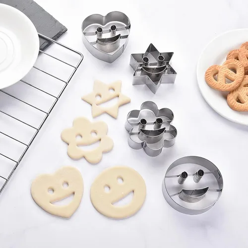 Vista 2 de Cortadores de galletas de acero inoxidable para hornear moldes de galletas para hornear metal, herramientas de modelado de cocina, 4 piezas