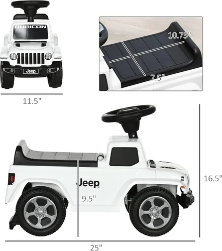 Vista 7 de Aosom Coche de empuje para niños, con sonidos del motor y almacenamiento debajo del asiento, auto deslizante con bocina, juguete para sentarse