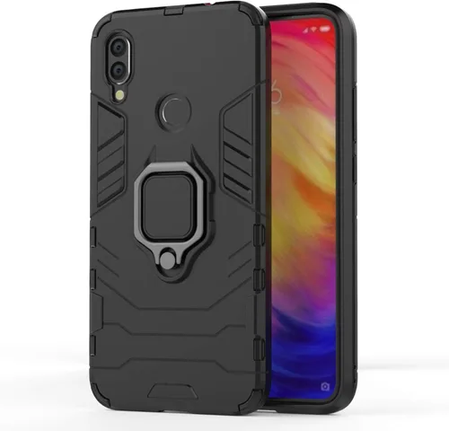 Vista 6 de LuluMain - Funda compatible con Xiaomi Redmi Note 7, Redmi Note7 Pro, soporte de agarre de anillo de metal a prueba de golpes