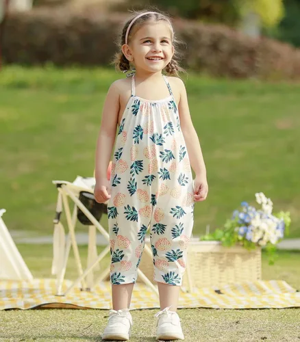 Vista 5 de RAISEVERN Mameluco sin espalda para niñas pequeñas, con bolsillo, talla 1-6 T