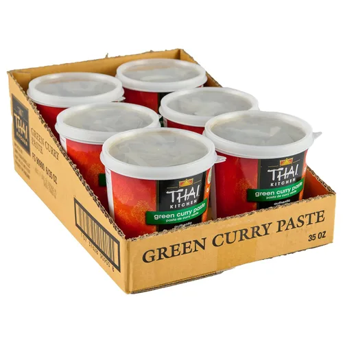 Vista 9 de Thai Kitchen Pasta de curry verde, 35 onzas, una tina de 35 onzas de pasta de curry verde tailandés a granel, perfecta para verduras, bases de sopa