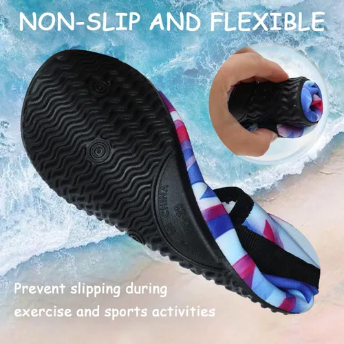 Vista 4 de ANLUKE Zapatos de agua para niños y niñas calcetines acuáticos de secado rápido para la playa natación deportes al aire libre para niños pequeños