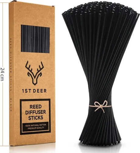 Vista 7 de Varillas de fibra – 100 varillas difusoras de varillas negras para aceite esencial, aroma, spa, fragancia, aromaterapia (9.4 in x 0.118 in)