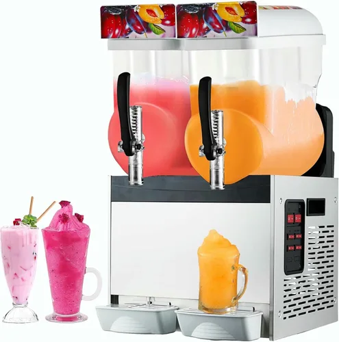 Vista 8 de Máquina comercial para granizados, máquina eléctrica de bebidas congeladas de 45 L, máquina de licuados de aguanieve de acero inoxidable