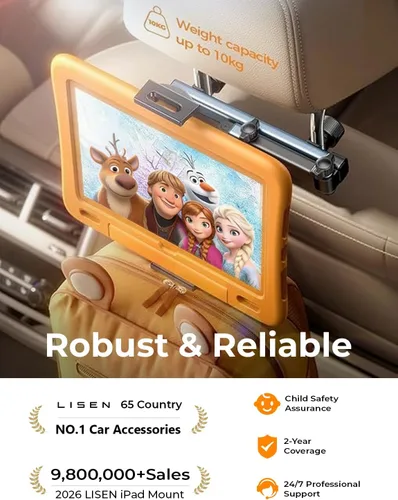 Vista 2 de LISEN Soporte para iPad Montaje para Automóvil Elementos Esenciales para Viajes por Carretera Actividades para Niños, Accesorios de Automóvil