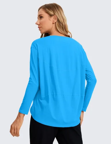 Vista 2 de CRZ YOGA Camisas de algodón Pima de manga larga - Camisetas casuales de otoño
