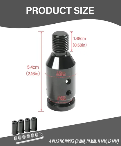 Vista 5 de YAKEFLY - Conector universal de cambio de marchas, adaptador de palanca de cambios automático de aluminio, engranaje manual no roscado M12x1.25 Negro