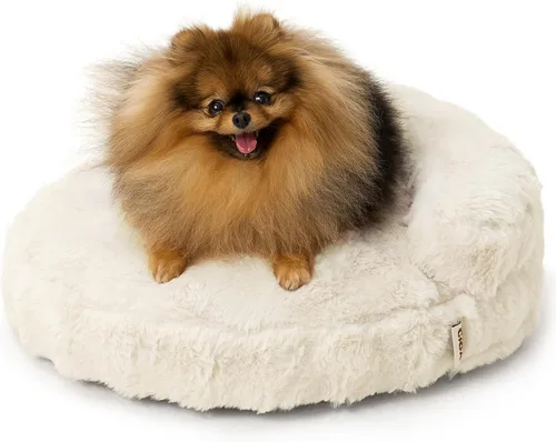 Vista 35 de EHEYCIGA Sofá cama suave para gatos de interior, cama extra pequeña esponjosa para perros con funda extraíble lavable, sofá para mascotas, Camello