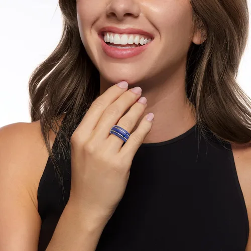 Vista 2 de Ross-Simons Anillo de piedras preciosas en oro amarillo de 14 quilates, Gema, Lapislázuli