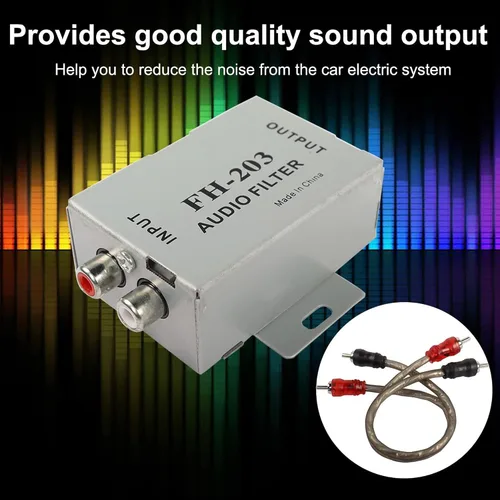 Vista 6 de XMSJSIY Filtro aislante de ruido de audio para automóvil, 2 canales RCA de señal de tierra supresor de ruido eliminador de filtro para amplificador