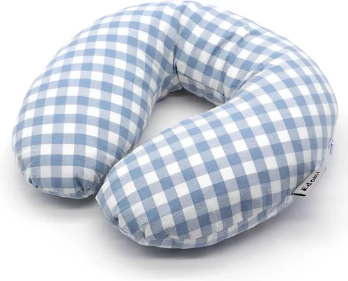 Vista 9 de Almohada de cuello de trigo sarraceno con funda de almohada de doble capa, almohadas ajustables firmes en forma de U, transpirables para un sueño