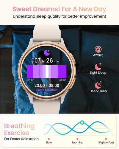 Vista 4 de Smart Watches for Women Gifts (Answer/Make Calls) for Android Phones iPhone Compatible, 2024 Christmas Birthday Gifts for Women Men 7/24 Fitness