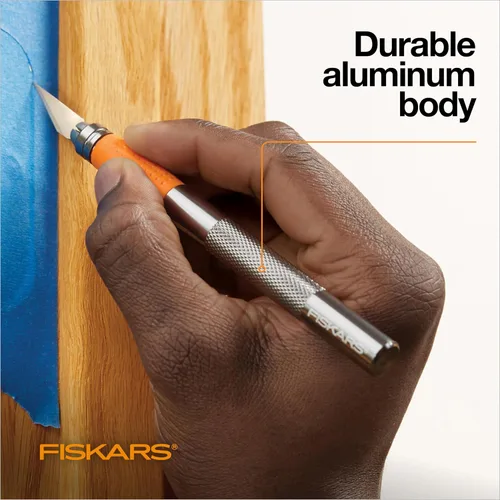 Vista 8 de Fiskars Cuchillo de manualidades con detalles, regalos geniales para hermano, incluido con cubierta protectora, 8 pulgadas, cuchillo Exacto