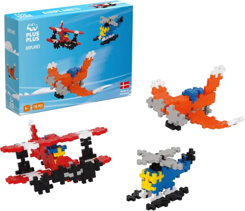 Vista 4 de Plus Plus - Set de juego con instrucciones - 170 piezas de aviones - Juguete de construcción de construcción de tronco, mini bloques de rompecabezas