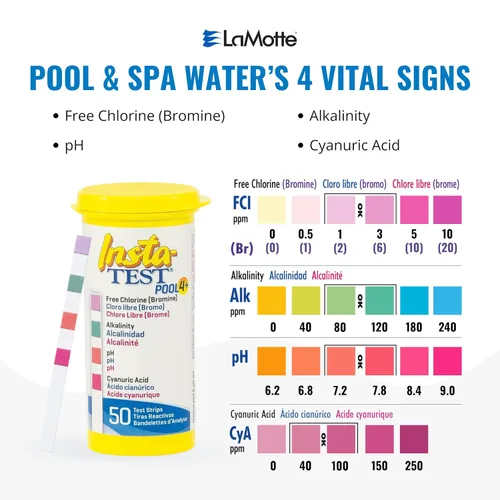 Vista 2 de LaMotte, Insta-Test®, tiras reactivas Pool 4 Plus, 3032, 50