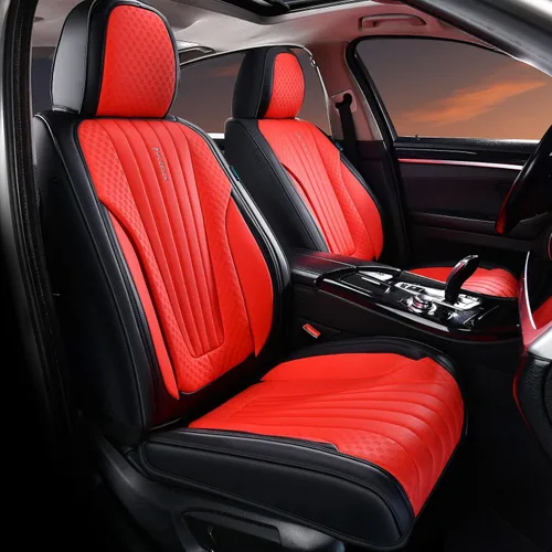 Vista 25 de FLORICH Fundas de asiento, juego completo de fundas de asiento de automóvil, fundas de asiento de cuero de napa de lujo, transpirables e marrón