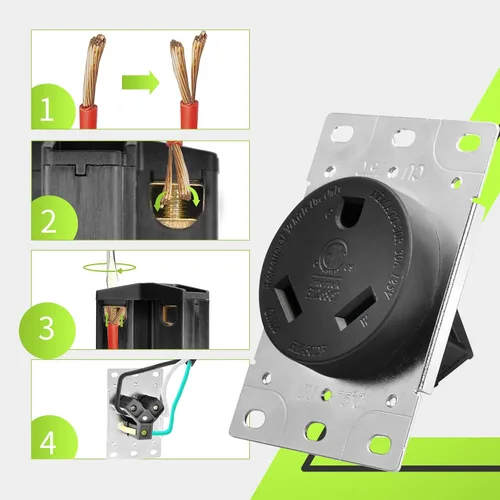 Vista 2 de RVMATE NEMA TT-30R Receptáculo, salida RV de 30 amperios