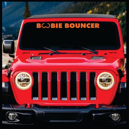 Vista 8 de Sticker Connection Banner para parabrisas Boobie Bouncer Divertida calcomanía troquelada para Jeep Wrangler, calcomanía de parachoques
