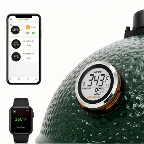Vista 2 de ProTemp S1 Termómetro inteligente patentado para parrillas con Hub, Wi-Fi y Bluetooth para Weber, Big Green Egg, parrillas para ahumar, offset