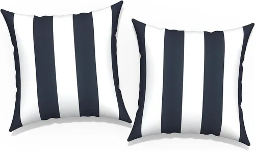 Vista 31 de Juego de 2 fundas cuadradas de 16 x 16 pulgadas para cojín de exteriores, fundas decorativas modernas para cojín de respaldo para muebles de patio