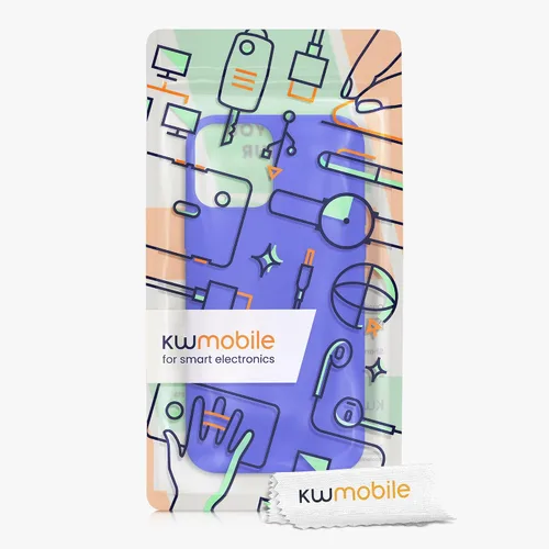 Vista 7 de kwmobile Funda compatible con Apple iPhone 12 Pro Max, funda de silicona TPU con acabado suave, color azul báltico