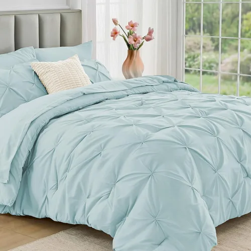 Vista 19 de JOLLYVOGUE Juego de edredón tamaño individual de 5 piezas – Juego de ropa de cama tamaño individual en una bolsa para todas las estaciones