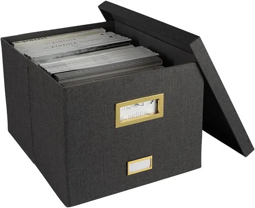 Vista 8 de BLU MONACO Caja organizadora de archivos colgante de escritorio con tapa Organizador de archivos colgantes para escritorio con almacenamiento