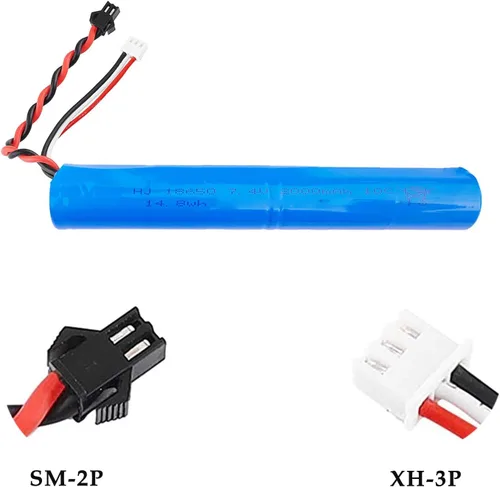Vista 4 de Paquete de 2 pistolas de bolas de salpicaduras de batería de 7.4 V 2000 mAh, accesorios para SRB1200 400 400-SUB Airsoft o pistola de agua con cable