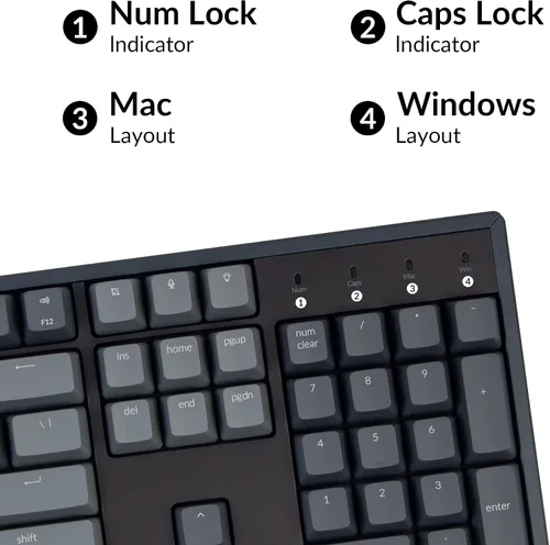 Vista 5 de Keychron K10 - Teclado mecánico para juegos con cable Bluetooth inalámbrico y USB de 104 teclas para Mac con interruptor Gateron G Pro marrón