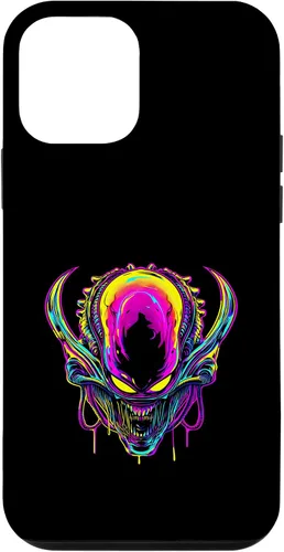 Vista 16 de iPhone 16 Retro Funny streetwear Synthwave 80s 90s spacezilla alien Case