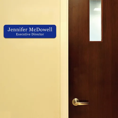 Vista 7 de Placa de identificación personalizada grabada para puerta o pared, placa de identificación personalizada para puerta de oficina con adhesivo