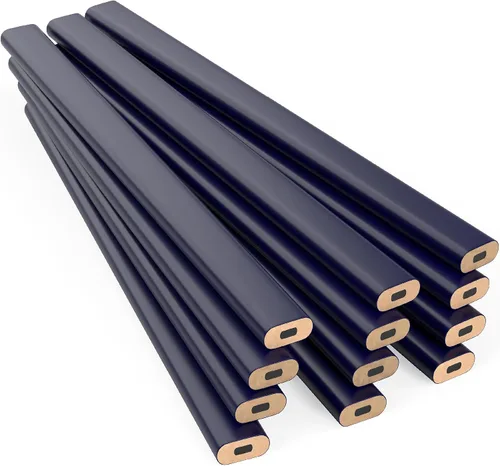 Vista 16 de GRAPHITE Lápices de Carpintero de Mina Dura a Granel - (1) Paquete de 12 Piezas Lápiz de Madera para Construcción #2 (HB) - Negro