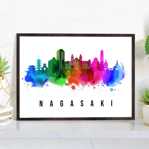 Vista 26 de Pera Print Póster de Japón, póster de Japón-Aomori, ilustración de Japón Skyline City, póster de horizonte moderno, impresión de paisaje urbano