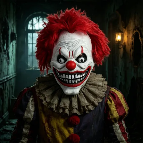 Vista 7 de HOTTERCOS Máscara de payaso malvado aterrador para decoración de disfraces de fiesta de Halloween