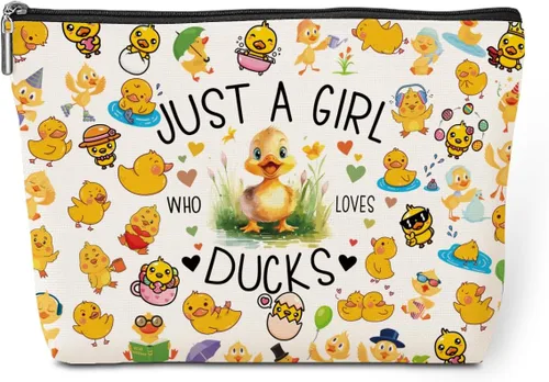 Vista 16 de jeilink Linda chica ama a los animales, bolsa de maquillaje divertida de viaje, bolsa de aseo de viaje, recuerdos de fiesta de animales, decoración