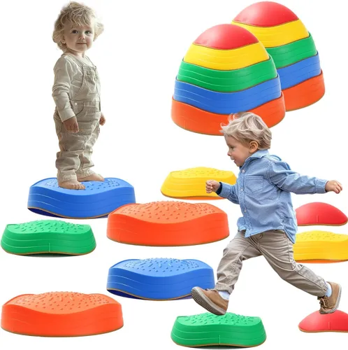 Vista 8 de makarci Piedras de Equilibrio para Niños, 10 Piezas Juguetes Preescolares que Promueven Habilidades de Equilibrio y Coordinación, Juego
