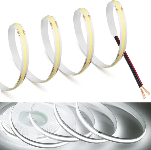 Vista 10 de MDee】Tira de luces LED COB de 3000K blanco cálido 1.64 pies/0.5m 5V cinta de luces LED flexibles CRI 90+ 800LM/m 320LEDs/m para decoración