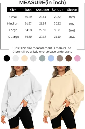 Vista 5 de EFAN Sudaderas con capucha de gran tamaño para mujer, sudaderas de forro polar con capucha, suéteres casuales y cómodos, ropa de moda de otoño 2023