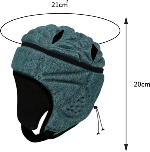 Vista 4 de Casco de fútbol de carcasa suave, casco de rugby, protector de cabeza ajustable para jóvenes, niños y adultos Verde oscuro
