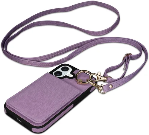 Vista 51 de Funda para iPhone 12 Pro/12, 6.1'', Funda Cartera Cruzada Desmontable con Ranuras para Tarjetas con Bloqueo RFID, Anillo de Soporte 360, Funda Negro