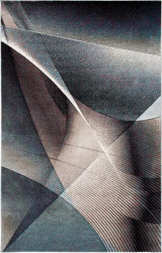 Vista 46 de SAFAVIEH Hollywood Collection - Alfombra decorativa de 2 pies 3 pulgadas x 4 pies, beige y azul, diseño moderno de mediados de siglo, no desprende