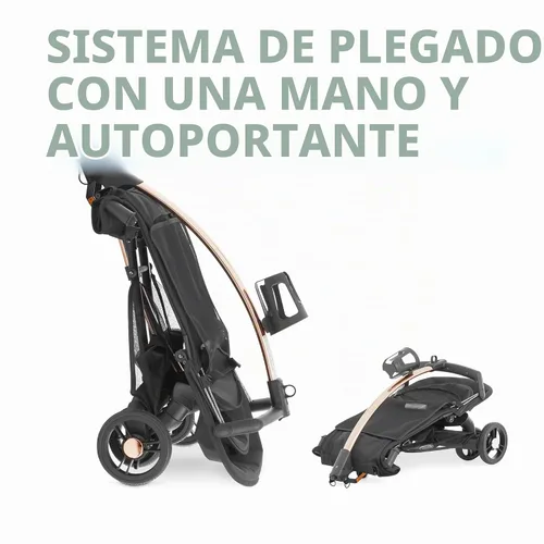Vista 6 de évolur Roamer Cochecito ultraligero, cochecito de viaje compacto de una sola mano con plegado automático y soporte propio, arnés de seguridad de 5