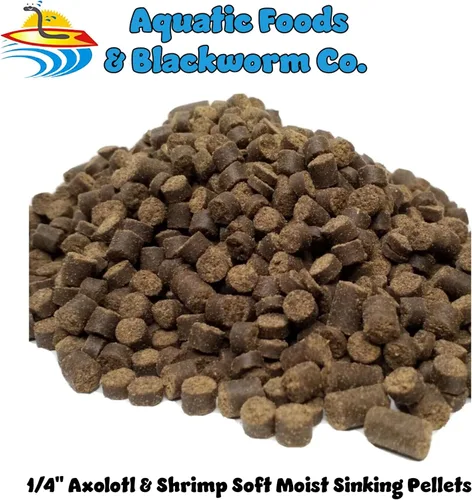 Vista 2 de Axolotl Food, pellets suaves y húmedos de 1/4 de pulgada, pellets de salmón de Rangen para ajolote de tamaño adulto. También camarones, caracoles