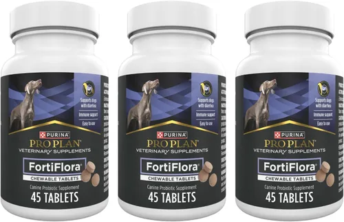 Vista 7 de Purina Pro Plan Veterinary Supplements Fortiflora - Tabletas masticables de suplemento probiótico para perros, recipiente de 45