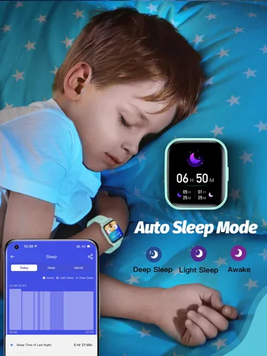 Vista 6 de Reloj inteligente para niños y niñas, reloj inteligente para niños, regalo para niños de 4 a 16 años con modo de sueño, 19 modos deportivos
