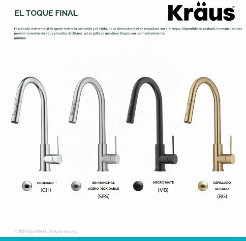 Vista 13 de Kraus Oletto - Grifo de cocina contemporáneo con un solo mango extraíble en cromado, KPF-3104CH Cromo