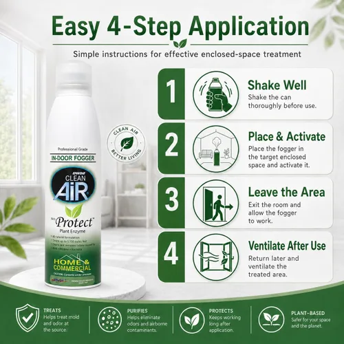 Vista 5 de DWD2 Protect™ Home & Commercial Tratamiento de Moho a Base de Plantas Eliminador de Olores de Moho con Nebulizador - Solución ecológica para un