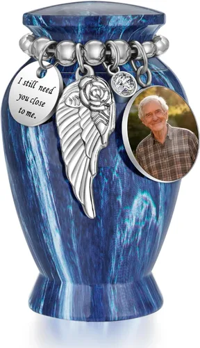 Vista 28 de Dletay Urnas pequeñas personalizadas para cenizas humanas, recuerdo de 2.85 pulgadas, mini urna de cremación conmemorativa para mujeres y hombres
