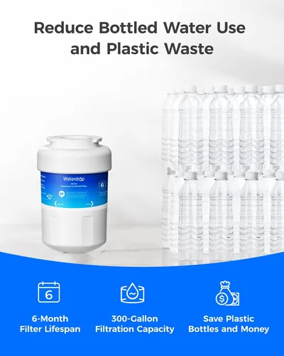Vista 8 de Waterdrop WD-F13 Filtro de agua, recambio para GE® SmartWater® MWF®, MWFINT, MWFP, MWFA, GWF, HDX FMG-1, Kenmore® 9991, GSE25GSHECSS, WFC1201